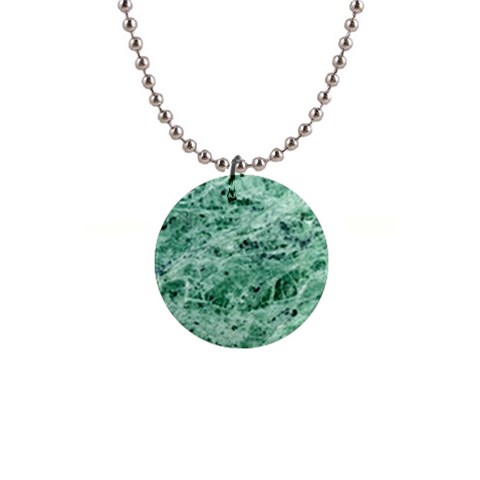 12x12 Gemstone Green Marble 1  Button Necklace from ArtsNow.com Front