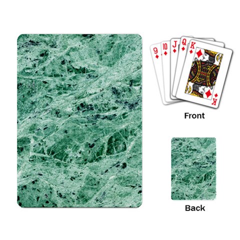 12x12 Gemstone Green Marble Playing Cards Single Design from ArtsNow.com Back