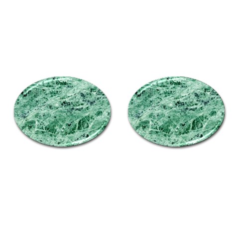 12x12 Gemstone Green Marble Cufflinks (Oval) from ArtsNow.com Front(Pair)