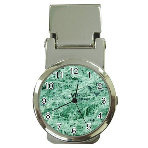 12x12 Gemstone Green Marble Money Clip Watch from ArtsNow.com Front