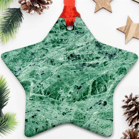 12x12 Gemstone Green Marble Star Ornament (Two Sides) from ArtsNow.com Front