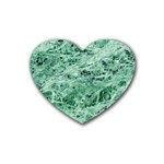 12x12 Gemstone Green Marble Rubber Coaster (Heart)