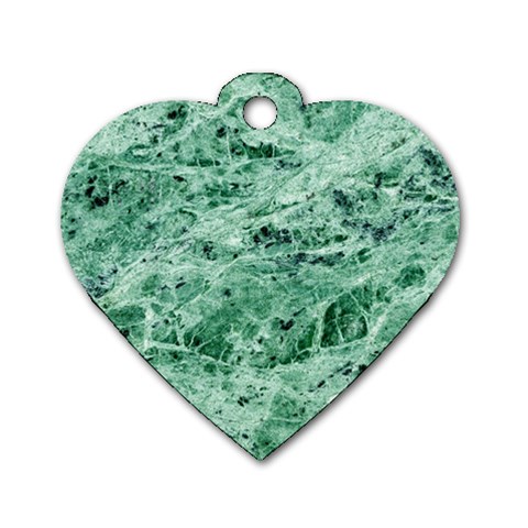 12x12 Gemstone Green Marble Dog Tag Heart (One Side) from ArtsNow.com Front