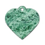 12x12 Gemstone Green Marble Dog Tag Heart (Two Sides)