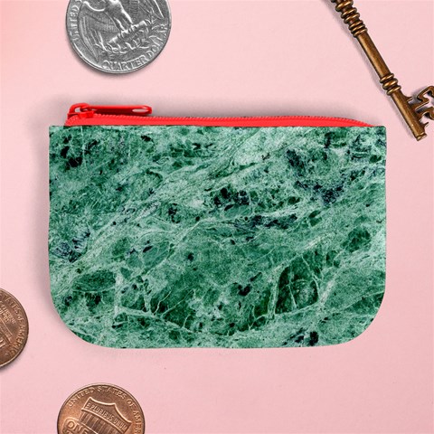 12x12 Gemstone Green Marble Mini Coin Purse from ArtsNow.com Front