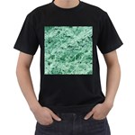 12x12 Gemstone Green Marble Black T-Shirt