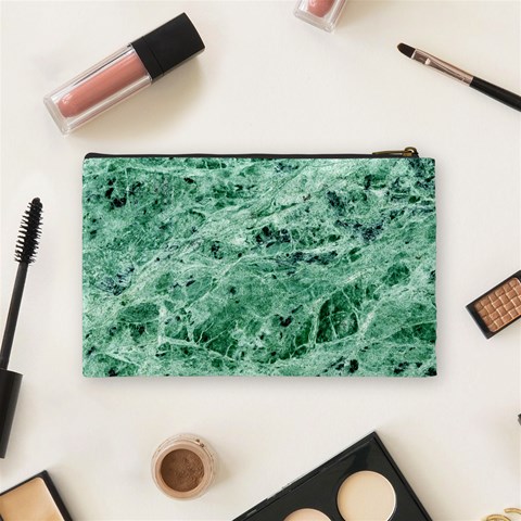 12x12 Gemstone Green Marble Cosmetic Bag (Medium) from ArtsNow.com Back