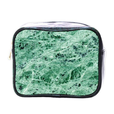 12x12 Gemstone Green Marble Mini Toiletries Bag (One Side) from ArtsNow.com Front