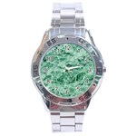 12x12 Gemstone Green Marble Stainless Steel Analogue Men’s Watch