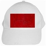 Leather Look & Skins Cracked Red Leather White Cap