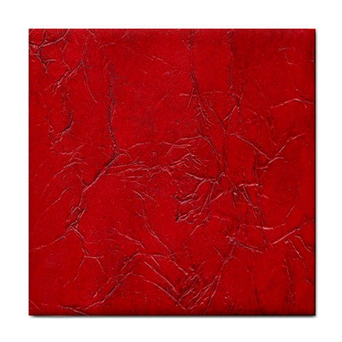 Leather Look & Skins Cracked Red Leather Tile Coaster from ArtsNow.com Front