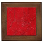 Leather Look & Skins Cracked Red Leather Framed Tile