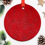 Leather Look & Skins Cracked Red Leather Ornament (Round)