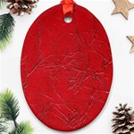 Leather Look & Skins Cracked Red Leather Ornament (Oval)