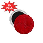 Leather Look & Skins Cracked Red Leather 1.75  Magnet (10 pack) 