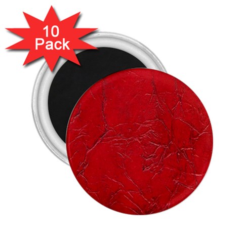 Leather Look & Skins Cracked Red Leather 2.25  Magnet (10 pack) from ArtsNow.com Front