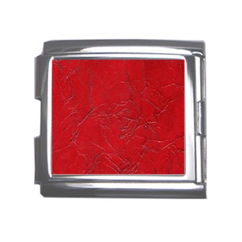 Leather Look & Skins Cracked Red Leather Mega Link Italian Charm (18mm) from ArtsNow.com Front