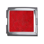 Leather Look & Skins Cracked Red Leather Mega Link Italian Charm (18mm)