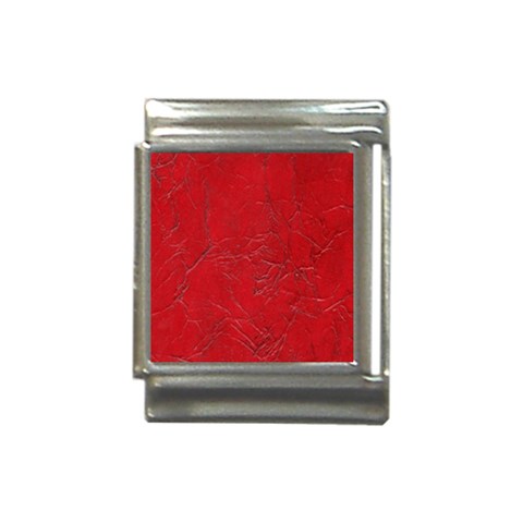 Leather Look & Skins Cracked Red Leather Italian Charm (13mm) from ArtsNow.com Front