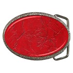 Leather Look & Skins Cracked Red Leather Belt Buckle