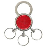 Leather Look & Skins Cracked Red Leather 3-Ring Key Chain