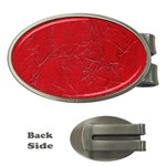 Leather Look & Skins Cracked Red Leather Money Clip (Oval)