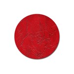 Leather Look & Skins Cracked Red Leather Magnet 3  (Round)