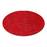 Leather Look & Skins Cracked Red Leather Magnet (Oval)