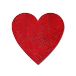 Leather Look & Skins Cracked Red Leather Magnet (Heart)