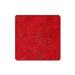 Leather Look & Skins Cracked Red Leather Magnet (Square)