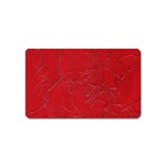 Leather Look & Skins Cracked Red Leather Magnet (Name Card)