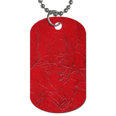 Leather Look & Skins Cracked Red Leather Dog Tag (One Side) from ArtsNow.com Front