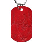 Leather Look & Skins Cracked Red Leather Dog Tag (One Side)