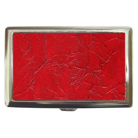 Leather Look & Skins Cracked Red Leather Cigarette Money Case from ArtsNow.com Front