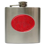 Leather Look & Skins Cracked Red Leather Hip Flask (6 oz)