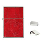 Leather Look & Skins Cracked Red Leather Flip Top Lighter