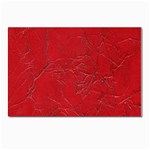 Leather Look & Skins Cracked Red Leather Postcard 5  x 7 