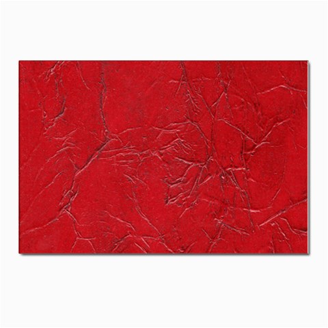 Leather Look & Skins Cracked Red Leather Postcards 5  x 7  (Pkg of 10) from ArtsNow.com Front