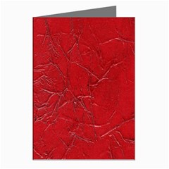 Leather Look & Skins Cracked Red Leather Greeting Cards (Pkg of 8) from ArtsNow.com Left