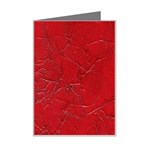 Leather Look & Skins Cracked Red Leather Mini Greeting Card