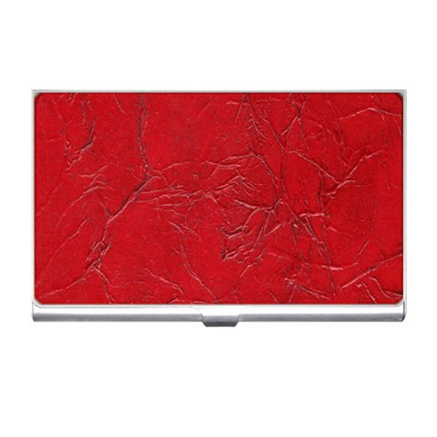 Leather Look & Skins Cracked Red Leather Business Card Holder from ArtsNow.com Front