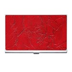 Leather Look & Skins Cracked Red Leather Business Card Holder