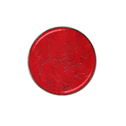 Leather Look & Skins Cracked Red Leather Hat Clip Ball Marker from ArtsNow.com Front