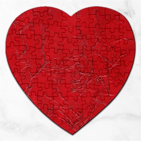 Leather Look & Skins Cracked Red Leather Jigsaw Puzzle (Heart) from ArtsNow.com Front