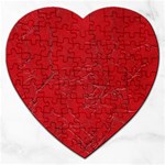 Leather Look & Skins Cracked Red Leather Jigsaw Puzzle (Heart)