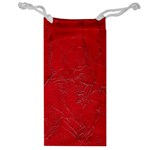 Leather Look & Skins Cracked Red Leather Jewelry Bag