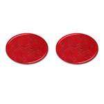 Leather Look & Skins Cracked Red Leather Cufflinks (Oval)