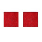 Leather Look & Skins Cracked Red Leather Cufflinks (Square)