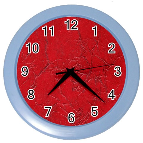 Leather Look & Skins Cracked Red Leather Color Wall Clock from ArtsNow.com Front