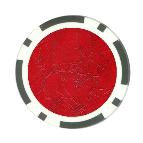 Leather Look & Skins Cracked Red Leather Poker Chip Card Guard from ArtsNow.com Front